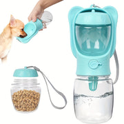2-in-1 Dog Water Bottle with Food Container